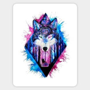 Galaxy Wolf Sticker